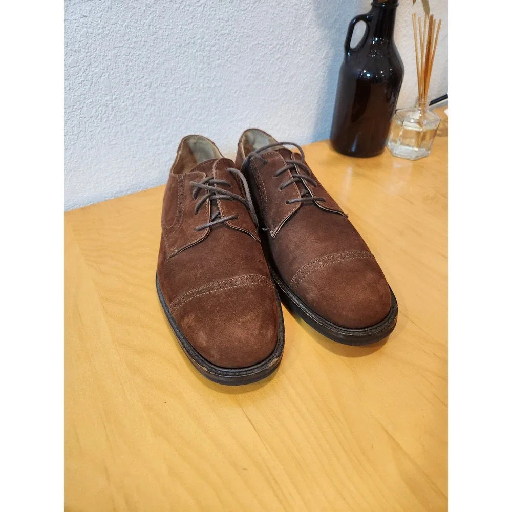 Johnston‎ & Murphy Suede Cap Toe Oxford Dress Shoes Brown Men's 11M